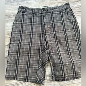 Prana Men's Casual Cotton Everyday Chino Plaid Shorts Hiking golf Gray Size 36